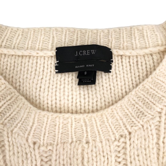J. Crew Womens Size Small Hand Knit Popcorn 100% Lambs Wool Sweater Pullover - Picture 6 of 8